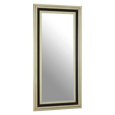 Orsina Camila Black and Silver Rectangular Wooden Wall Mirror