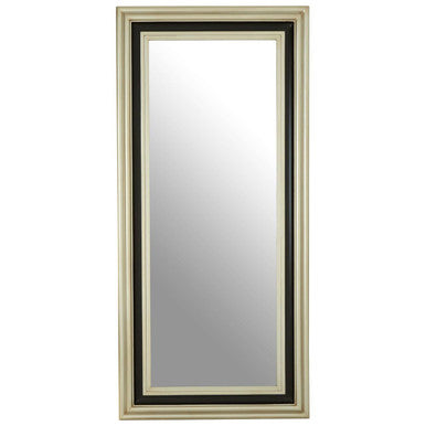 Orsina Camila Black and Silver Rectangular Wooden Wall Mirror