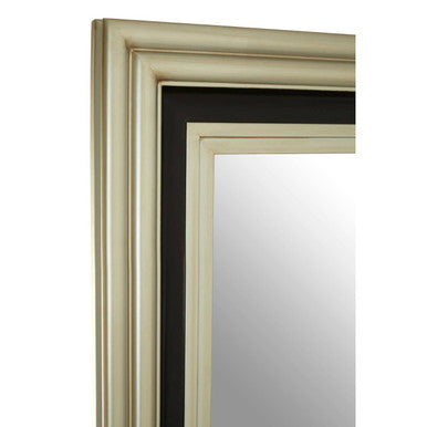 Orsina Camila Black and Silver Rectangular Wooden Wall Mirror