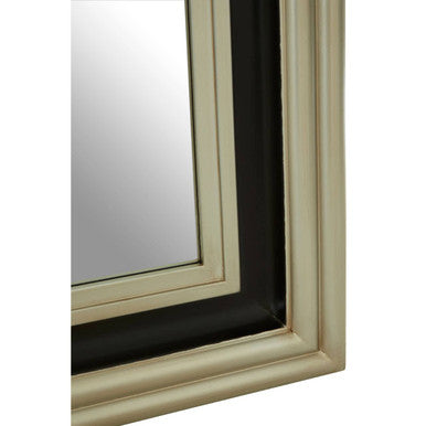 Orsina Camila Black and Silver Rectangular Wooden Wall Mirror