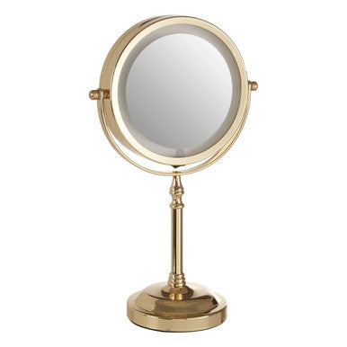 Orsina LED Table Mirror – Gold Iron 2x Magnifying Vanity Mirror