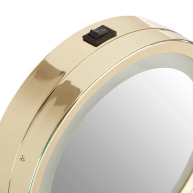 Orsina LED Table Mirror – Gold Iron 2x Magnifying Vanity Mirror