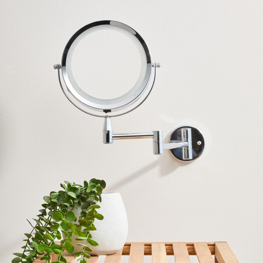 Orsina Cassini Wall Mounted LED Mirror – Adjustable Makeup & Shaving