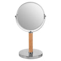 Orsina Cassini Table Mirror – Chrome and Rubber Wood Vanity Mirror