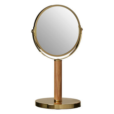 Orsina Cassini Gold Dual Sided Rotating Table Mirror for Vanity