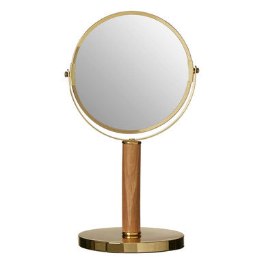 Orsina Cassini Gold Dual Sided Rotating Table Mirror for Vanity