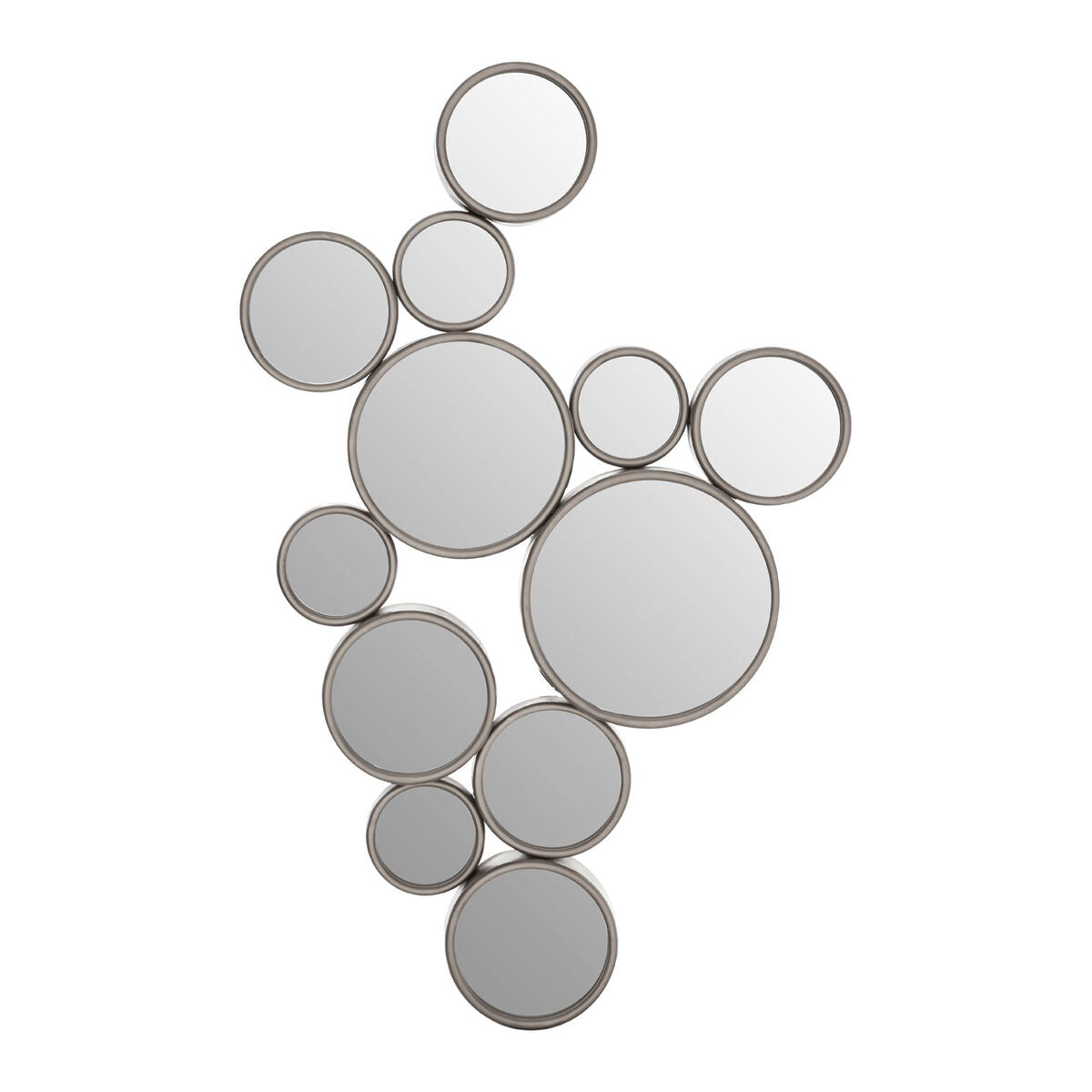 Orsina Persephone Silver Multi Circles Wall Mirror – Modern Metal Art