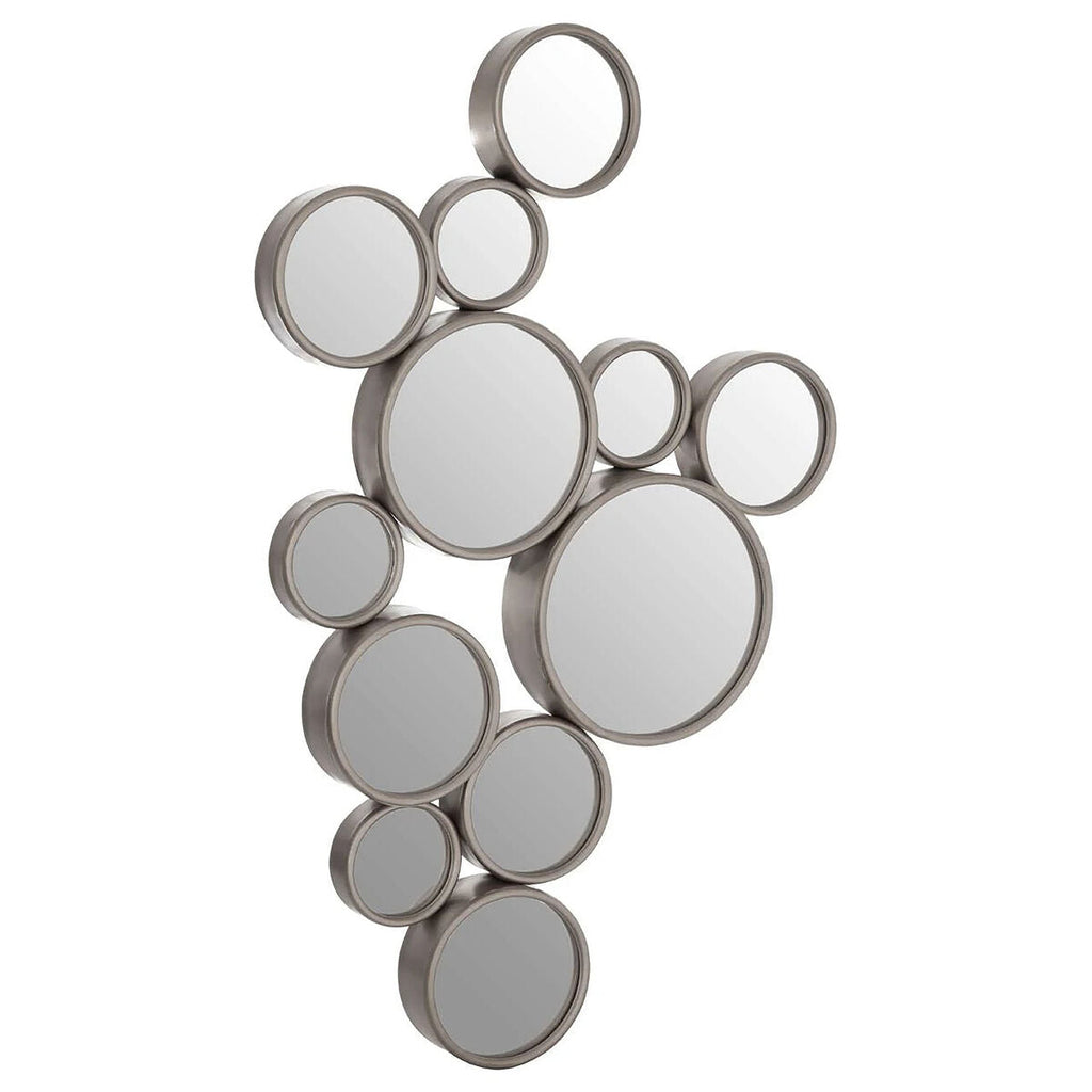 Orsina Persephone Silver Multi Circles Wall Mirror – Modern Metal Art