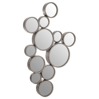 Orsina Persephone Silver Multi Circles Wall Mirror – Modern Metal Art