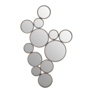 Orsina Persephone Silver Multi Circles Wall Mirror – Modern Metal Art