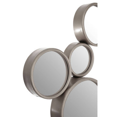 Orsina Persephone Silver Multi Circles Wall Mirror – Modern Metal Art