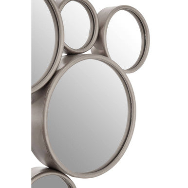 Orsina Persephone Silver Multi Circles Wall Mirror – Modern Metal Art