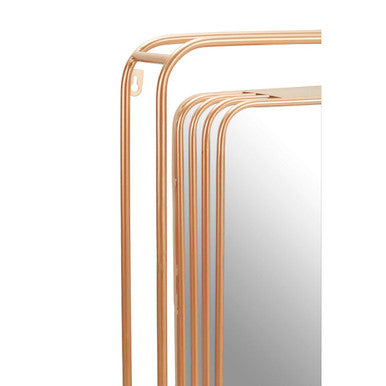 Orsina Yaxi Wall Mirror – Faux Champagne Gold Foil Layered Frame