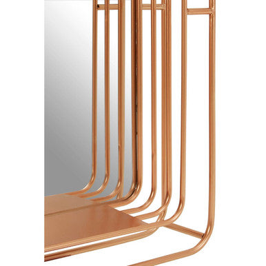 Orsina Yaxi Wall Mirror – Faux Champagne Gold Foil Layered Frame