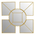 Orsina Yaxi Gold Foil Wall Mirror – Modern Geometric Wall Sculpture