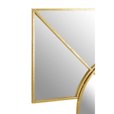 Orsina Yaxi Gold Foil Wall Mirror – Modern Geometric Wall Sculpture