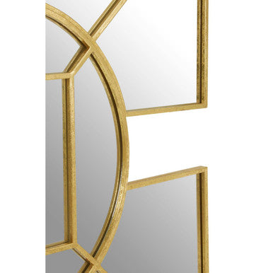 Orsina Yaxi Gold Foil Wall Mirror – Modern Geometric Wall Sculpture