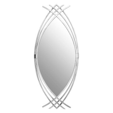 Orsina Farran Oval Wall Mirror – Silver Textured Modern Frame