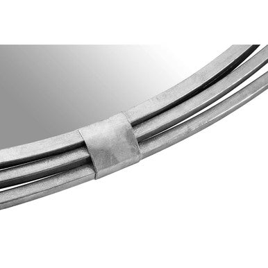 Orsina Farran Oval Wall Mirror – Silver Textured Modern Frame