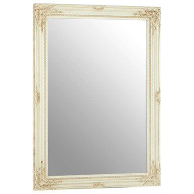 Orsina Andrey Bone White Wall Mirror – Classic Beaded Decorative Mirror