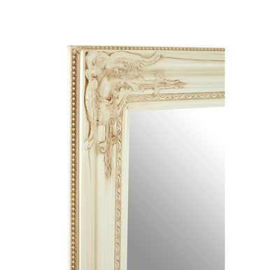 Orsina Andrey Bone White Wall Mirror – Classic Beaded Decorative Mirror
