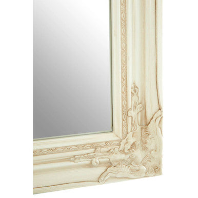 Orsina Andrey Bone White Wall Mirror – Classic Beaded Decorative Mirror