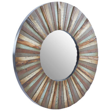 Orsina Eternal Wooden Round Wall Mirror – Modern Sculptural Frame