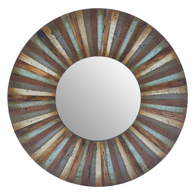 Orsina Eternal Wooden Round Wall Mirror – Modern Sculptural Frame