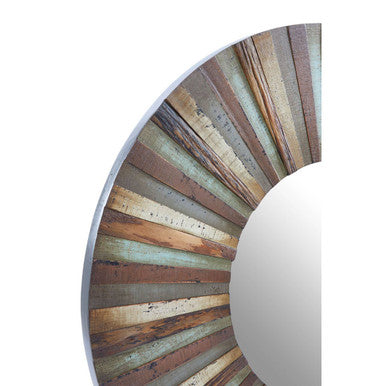Orsina Eternal Wooden Round Wall Mirror – Modern Sculptural Frame