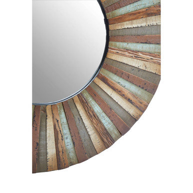Orsina Eternal Wooden Round Wall Mirror – Modern Sculptural Frame