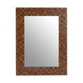 Orsina Ruben Dimensional Squares Wooden Wall Mirror – Brown 3D Frame