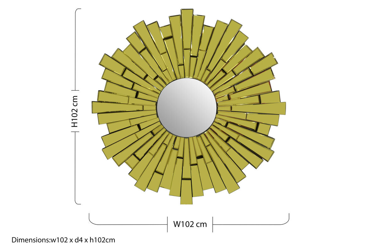 Orsina Glitzy Large Sunburst Wall Mirror – Circular Glass Design