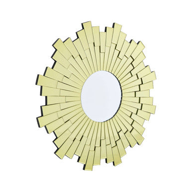 Orsina Glitzy Small Round Sunburst Wall Mirror – Decorative Glass Frame