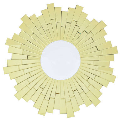 Orsina Glitzy Small Round Sunburst Wall Mirror – Decorative Glass Frame