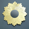 Orsina Glitzy Small Round Sunburst Wall Mirror – Decorative Glass Frame