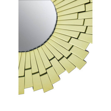 Orsina Glitzy Small Round Sunburst Wall Mirror – Decorative Glass Frame