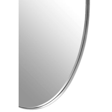 Orsina Cora Oval Wall Mirror – Silver Finish Minimalist Frame
