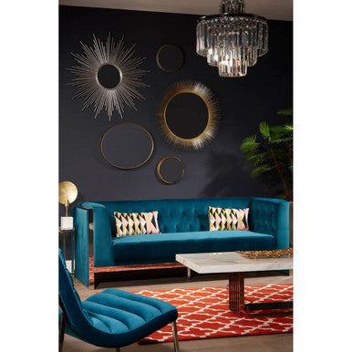 Orsina Athena Small Round Gold Wall Mirror – Modern Bevelled Edge