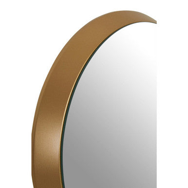Orsina Athena Small Round Gold Wall Mirror – Modern Bevelled Edge