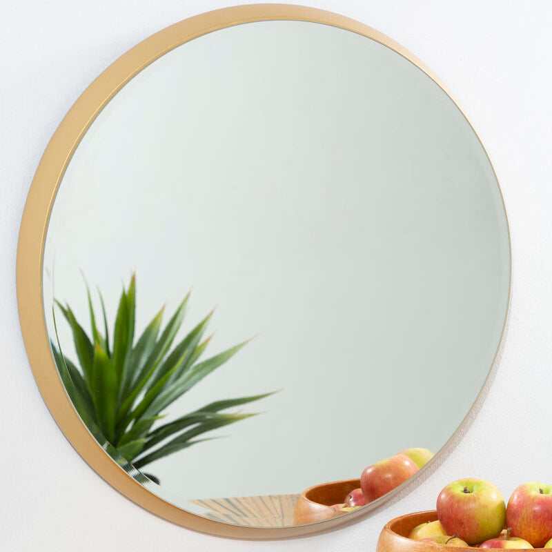 Orsina Athena Medium Round Wall Mirror – Gold Bevelled Edge Frame