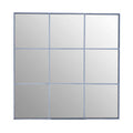 Orsina Oriel Grid Wall Mirror | Silver Finish Contemporary Geometric Frame