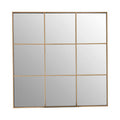 Orsina Oriel Grid Wall Mirror – Modern Gold Finish Frame Statement Decor