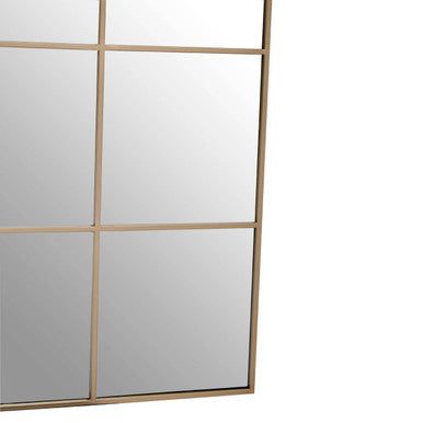 Orsina Oriel Grid Wall Mirror – Modern Gold Finish Frame Statement Decor