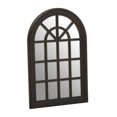 Orsina Shayla Arched Wall Mirror – Matte Black Pane Window Design