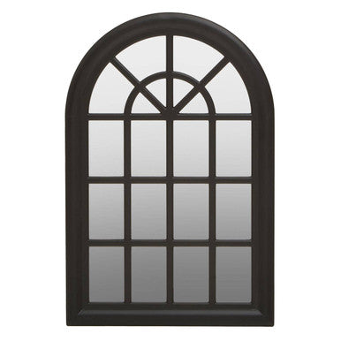 Orsina Shayla Arched Wall Mirror – Matte Black Pane Window Design