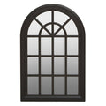 Orsina Shayla Arched Wall Mirror – Matte Black Pane Window Design
