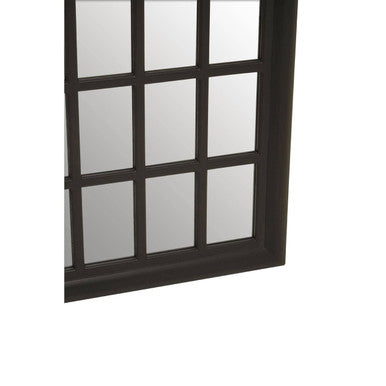 Orsina Shayla Arched Wall Mirror – Matte Black Pane Window Design