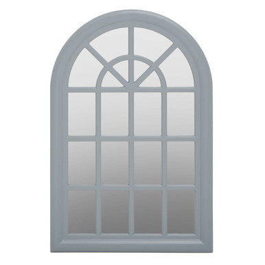 Orsina Shayla Arched Window Wall Mirror – Grey Pane Detail Accent