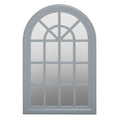 Orsina Shayla Arched Window Wall Mirror – Grey Pane Detail Accent