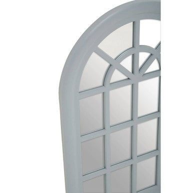 Orsina Shayla Arched Window Wall Mirror – Grey Pane Detail Accent